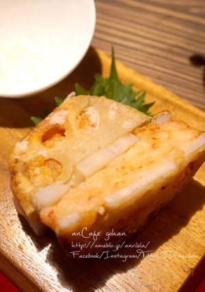 ぷりぷり♡海老のれんこんはさみ揚げ-レシピのメイン写真
