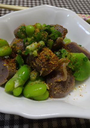 ほど塩レシピ❤茹で砂肝と空豆のポン酢和え-レシピのメイン写真