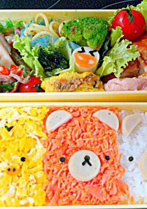 簡単リラックマキャラ弁☆3色弁当-レシピのメイン写真