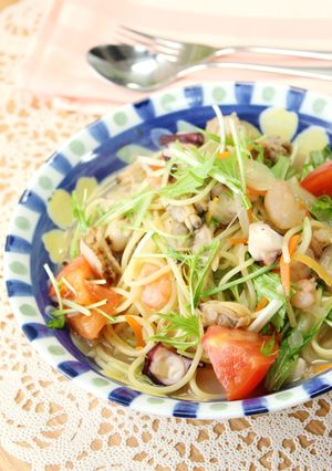 魚貝の旨みたっぷりヘルシースープパスタ♡-レシピのメイン写真