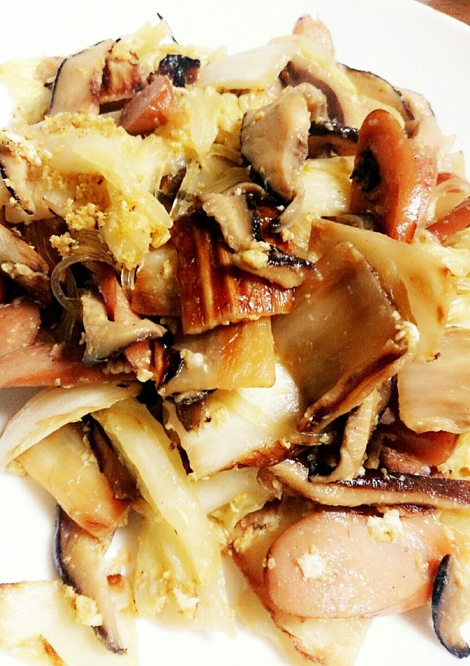 白菜としいたけの卵とじ風野菜炒め-レシピのメイン写真