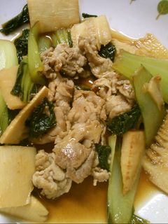 豚肉 筍 チンゲン菜の オイスター炒め!-レシピのメイン写真