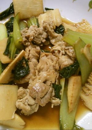 豚肉　筍　チンゲン菜の　オイスター炒め！-レシピのメイン写真