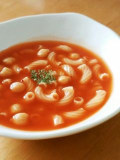 レンジで2分☆マカロニと豆のトマトスープ-レシピのメイン写真