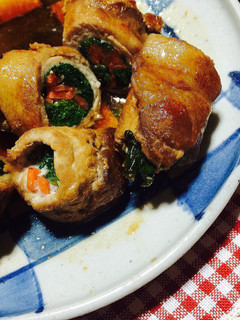 人参とほうれん草の肉巻き-レシピのメイン写真