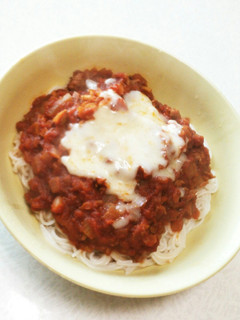 チーズミートソースパスタ-レシピのメイン写真