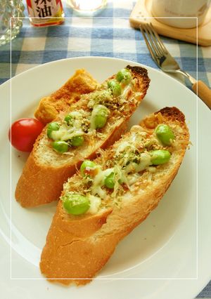 枝豆のおかか×おぼろ昆布トースト-レシピのメイン写真