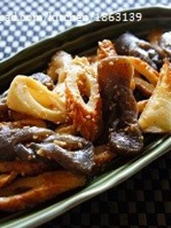 節約◎ちくわとこんにゃくのごまみそ炒め-レシピのメイン写真