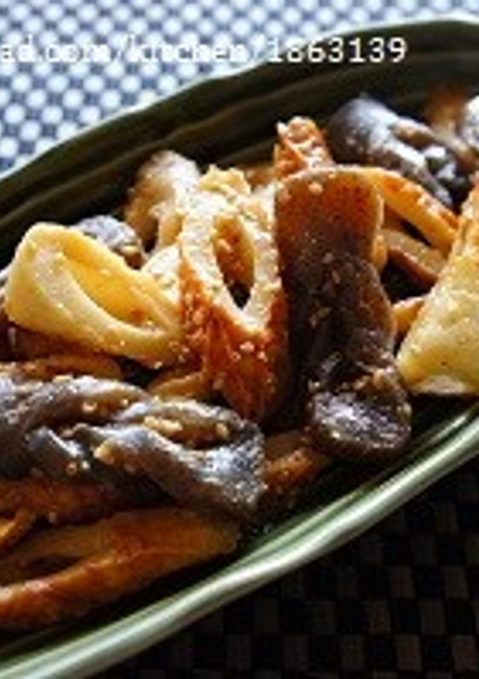 節約◎ちくわとこんにゃくのごまみそ炒め-レシピのメイン写真