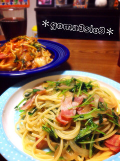 豆苗とベーコンの和風パスタ*簡単*-レシピのメイン写真
