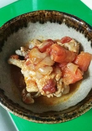 圧力鍋で♪簡単鳥手羽元のトマト煮込み♡-レシピのメイン写真