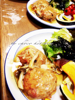 豆腐ハンバーグのキノコあんかけ-レシピのメイン写真