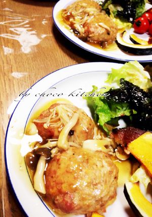豆腐ハンバーグのキノコあんかけ-レシピのメイン写真