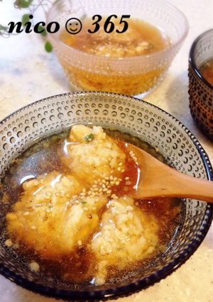 青じそ生姜風味♡とろろの鶏団子スープ-レシピのメイン写真