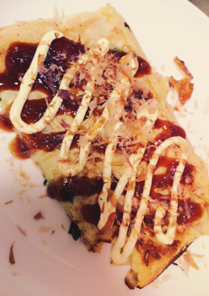 小腹が空いた！残り物で簡単お好み焼き風！-レシピのメイン写真
