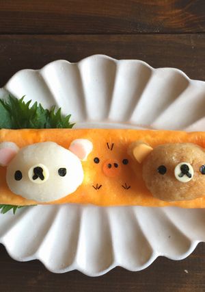 リラックマの大根おろしアート＊デコ卵焼き-レシピのメイン写真
