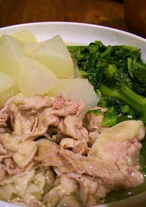 今が旬♪の菜花と豚肉と大根の煮物-レシピのメイン写真