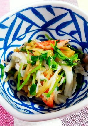 豆苗とカニカマのなめたけあえ♪-レシピのメイン写真