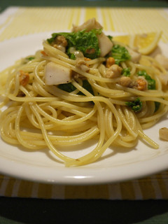 わさび菜とホタテのあっさり☆パスタ-レシピのメイン写真