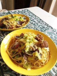 春!簡単豪華アサリとキャベツのパスタ♪-レシピのメイン写真