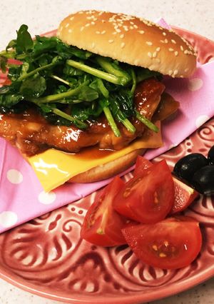 ☽クレソンたっぷり♪中華風チキンバーガー-レシピのメイン写真