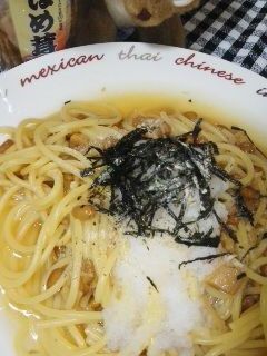 納豆となめたけのパスタ-レシピのメイン写真