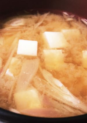 生姜あったかお味噌汁【みょうが、お豆腐】-レシピのメイン写真