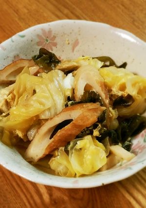 春キャベツとチクワの卵とじ煮☆-レシピのメイン写真