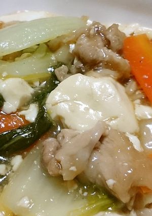 とろ旨♪白菜と豚肉の甘酢あん豆腐-レシピのメイン写真