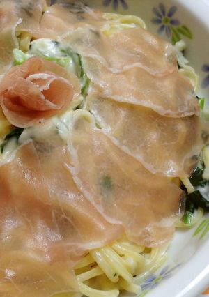 生ハムとほうれん草のクリームパスタ-レシピのメイン写真