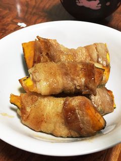肉巻きかぼちゃの照り焼き☆-レシピのメイン写真