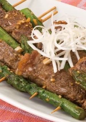牛肉とアスパラの韓国風串焼き-レシピのメイン写真