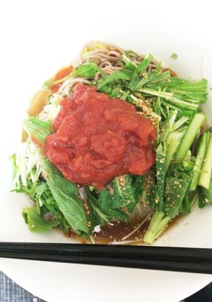 ピリ辛サラダ蕎麦冷麺風ダイエットレシピ-レシピのメイン写真