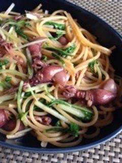 春✳︎ホタルイカと水菜のパスタ-レシピのメイン写真