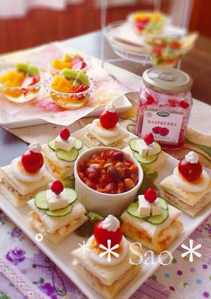 カナッペ風サンドイッチ★チリコンカン添え-レシピのメイン写真