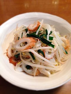 ニラともやしの炒めもの(ちくわ入り)-レシピのメイン写真