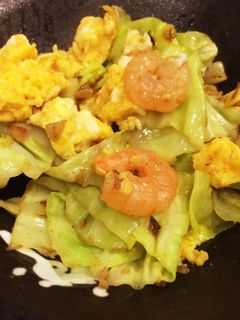 簡単中華!キャベツと海老のふわふわ卵炒め-レシピのメイン写真