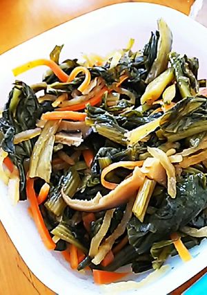 信州の保存食☆野沢菜と切り干し大根の煮物-レシピのメイン写真
