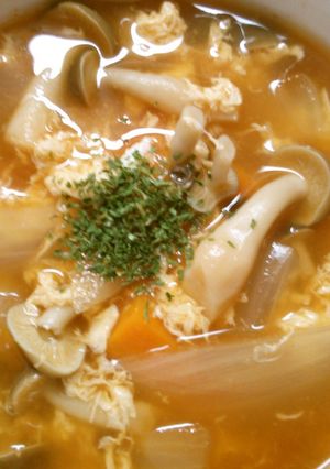 簡単♪ しめじ 野菜 卵の ケチャスープ-レシピのメイン写真