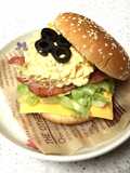 ☽我が家の♪パテ無ベーコンエッグバーガー