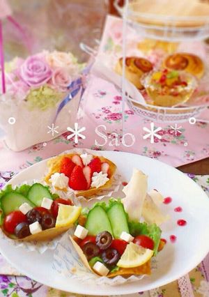 余り物でカップサラダ＆デザート★-レシピのメイン写真