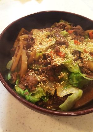牛肉とレタスのコチュジャン炒め-レシピのメイン写真