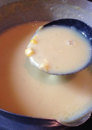 牛乳も豆乳も切らしてるときのコーンスープ-レシピのメイン写真