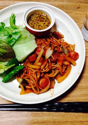 【簡単】蕎麦ゲティナポリタン-レシピのメイン写真