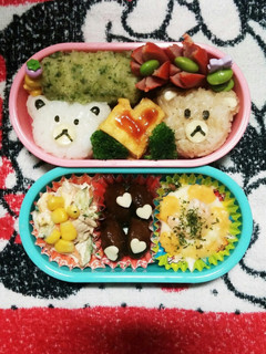 りらっくま?くま?キャラ弁-レシピのメイン写真