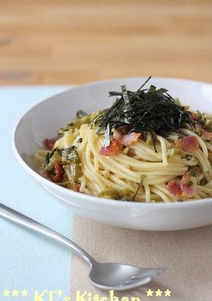 高菜とカリカリベーコンのスパゲティ-レシピのメイン写真