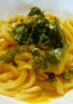 俺流！濃厚雲丹カルボナーラうどん-レシピのメイン写真