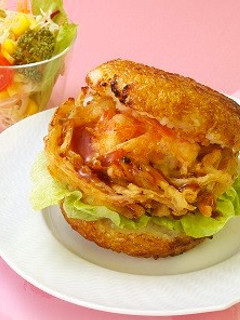カリッカリ♪海鮮かき揚げライスバーガー-レシピのメイン写真