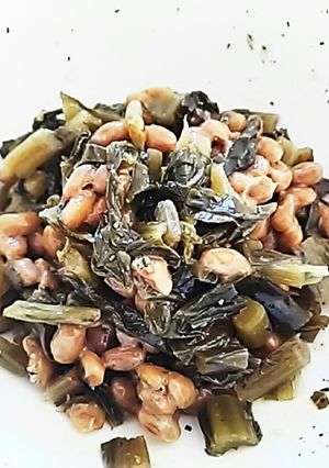 信州野沢菜の油炒め入り納豆-レシピのメイン写真
