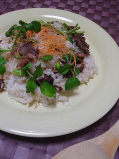 甘辛牛肉とクレソンのちらし寿司-レシピのメイン写真
